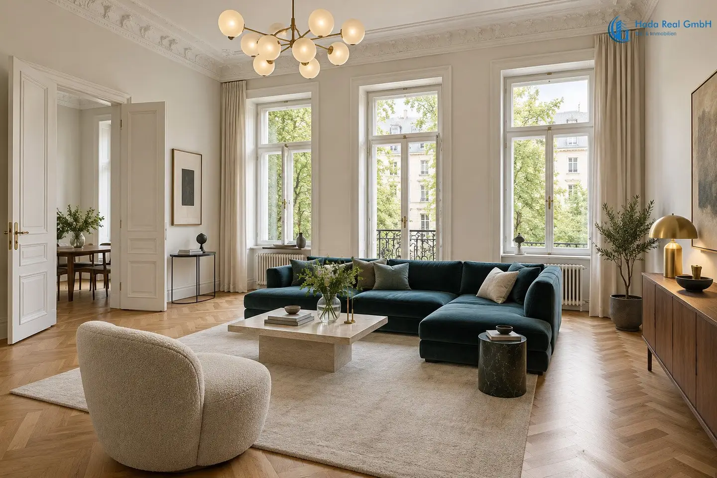 Belvedere – Altbauwohnung mit Stuck und Balkon