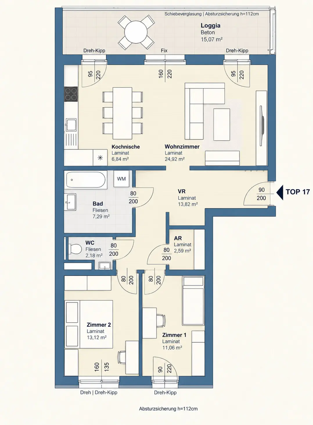 Helle Wohnung mit Loggia nahe Citypark