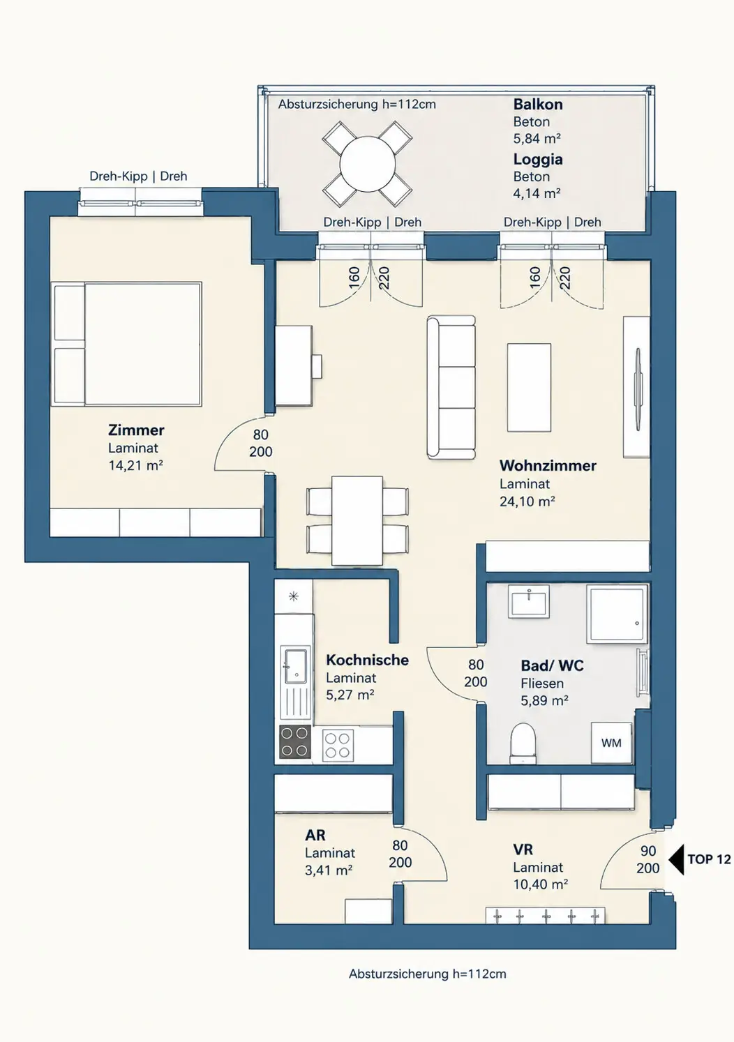 Wohnung nahe Citypark mit Loggia und Lift