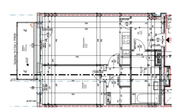 Bright apartment with balcony and fitted kitchen