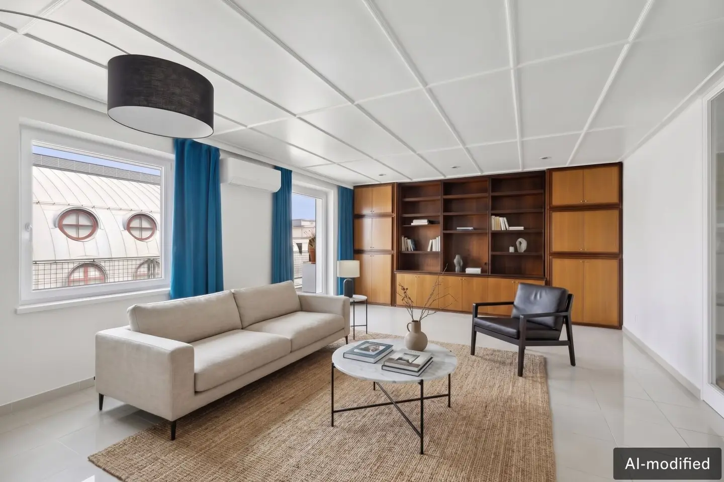 Wohnzimmer (Möbliert mit KI)