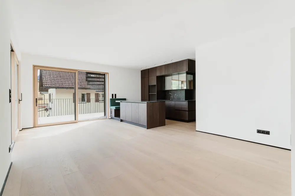 Das Herzstück der Dachterrassen-Residenz: Der Wohn-/Koch-/Essbereich