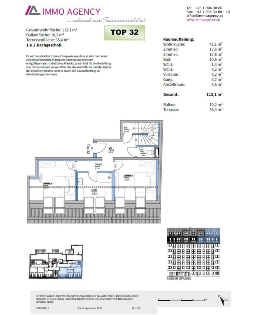 Dachgeschosswohnung mit Dachterrasse Naschmarkt