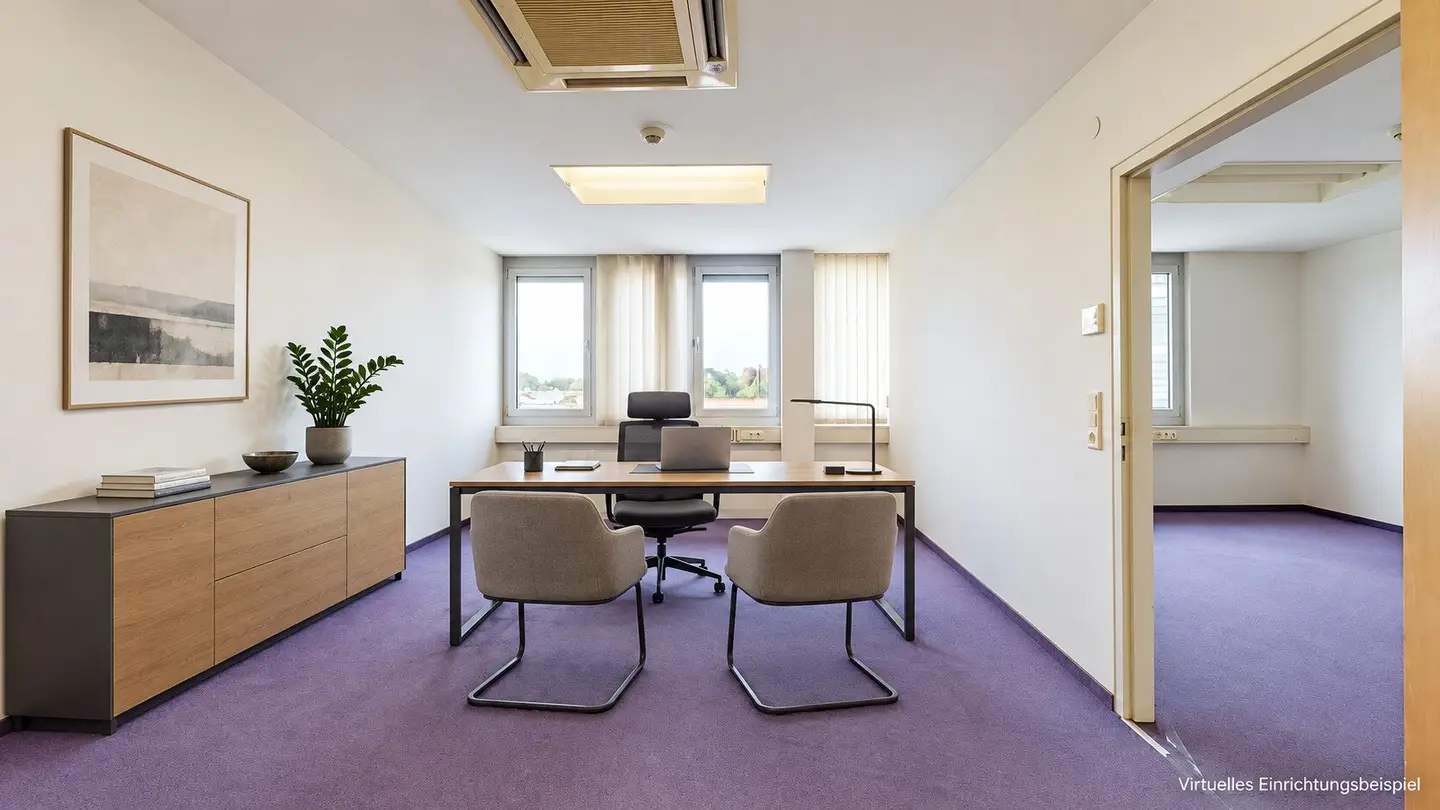 Büro 1 – Virtuelles Einrichtungsbeispiel: Einzelbüro