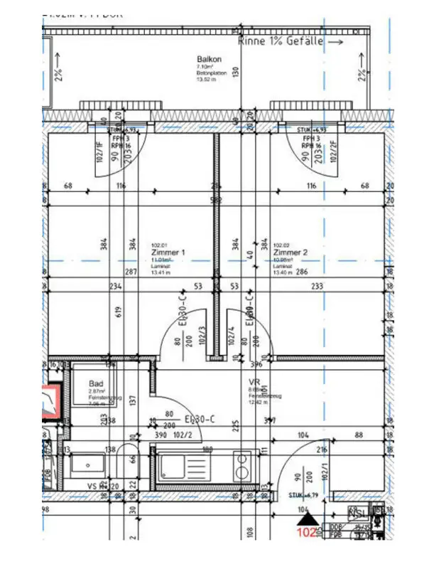 Helle Wohnung mit Balkon nahe Citypark