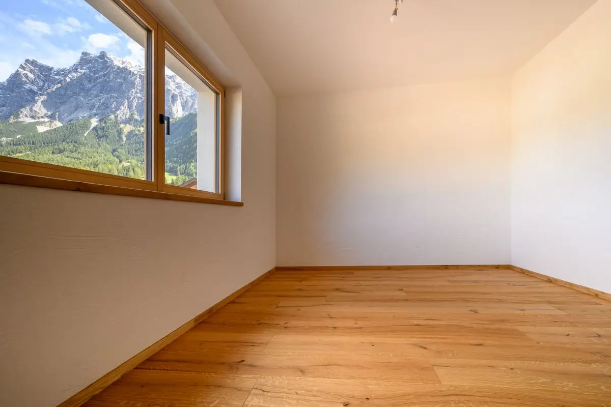 Schlafzimmer mit Bergblick