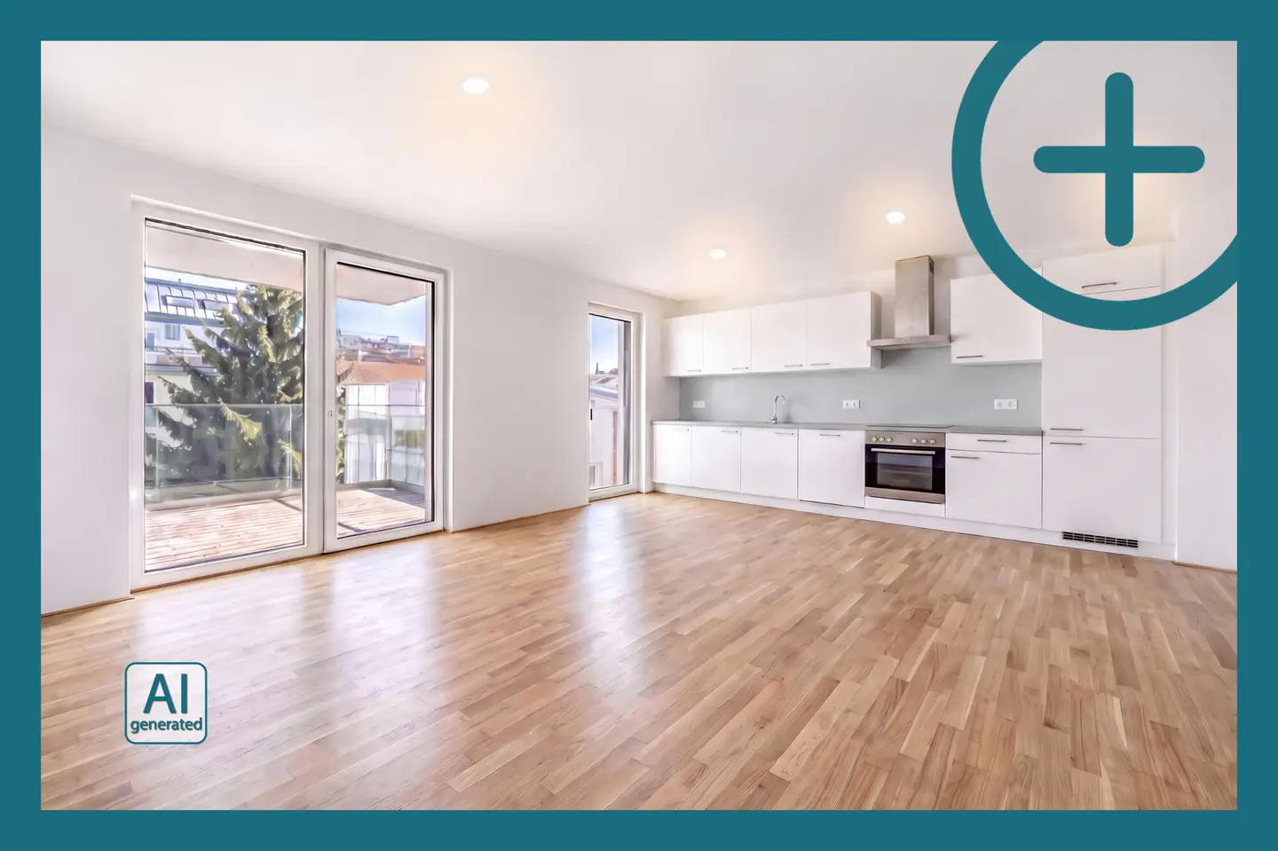 New build Wohnung with spacious open kitchen and balcony