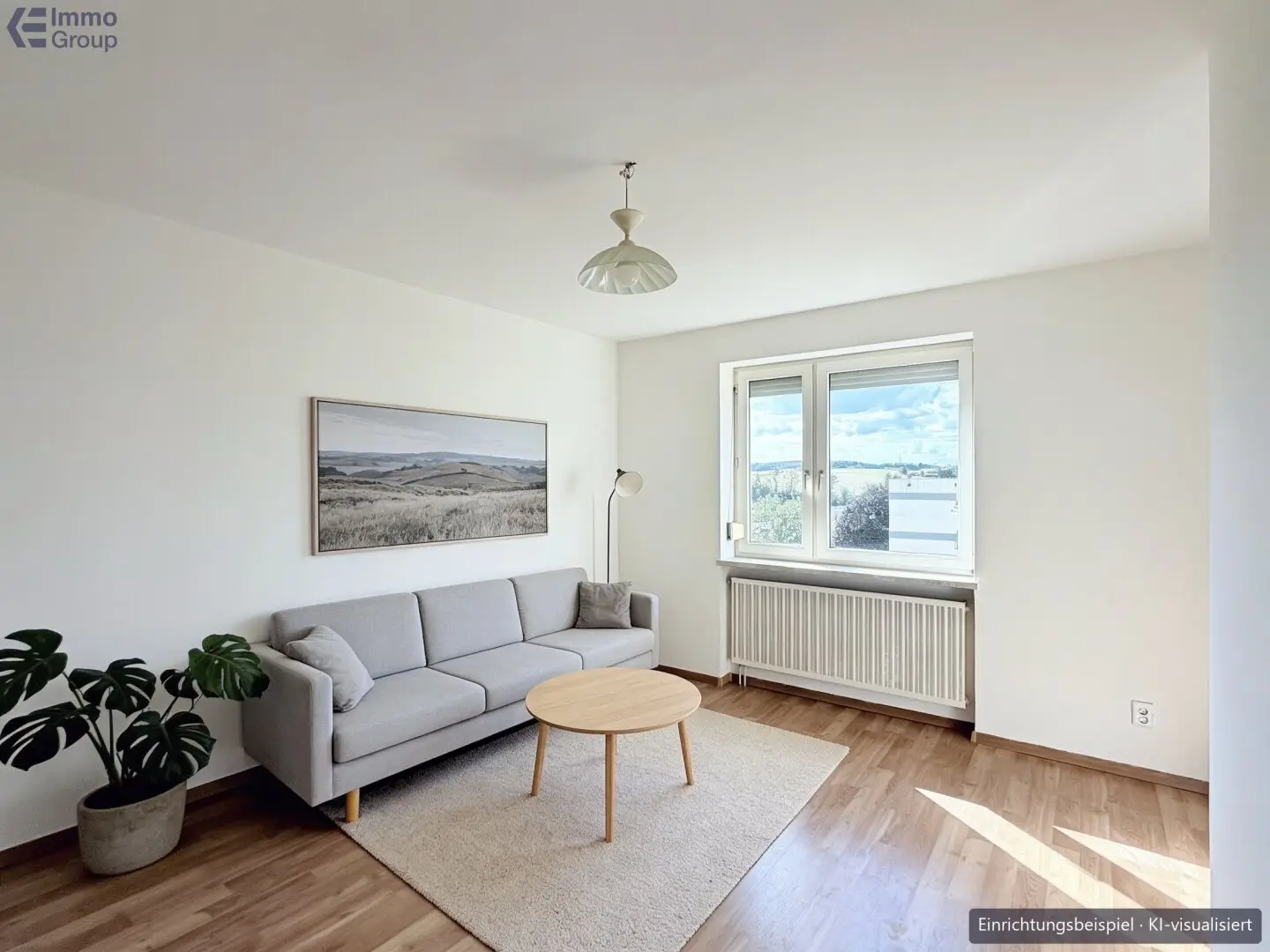 Wohnzimmer (2), Einrichtungsbeispiel KI-visualisiert