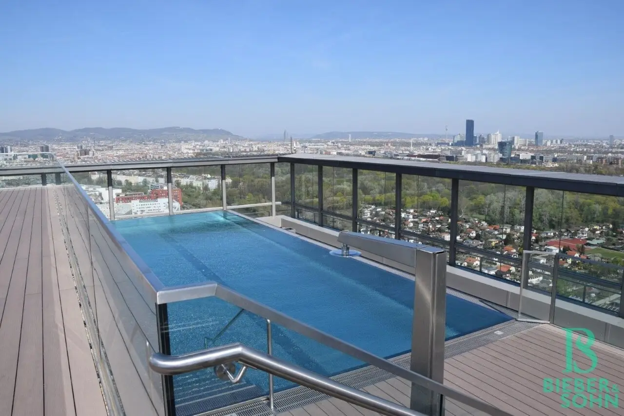 Luxus-life-style-Apartment - Fantastischer Ausblick! Rooftop-Pool inklusive!