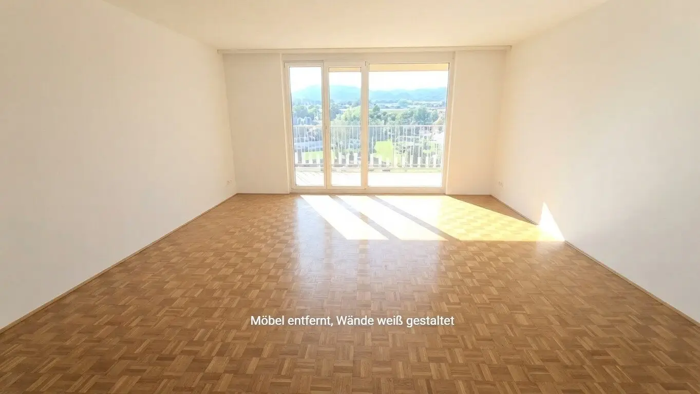 Nähe Murpark, Mur-Radweg und Stadion Liebenau: sonnnige, gemütiche 3-Zimmerwohnung mit Weitblick, 2 Balkone