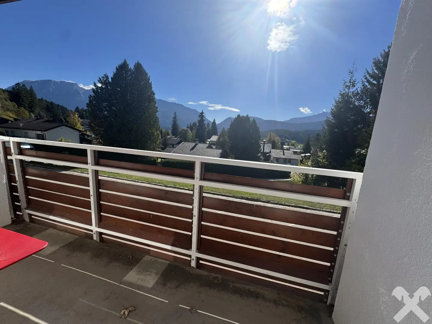 Blick vom Balkon Richtung Grimming