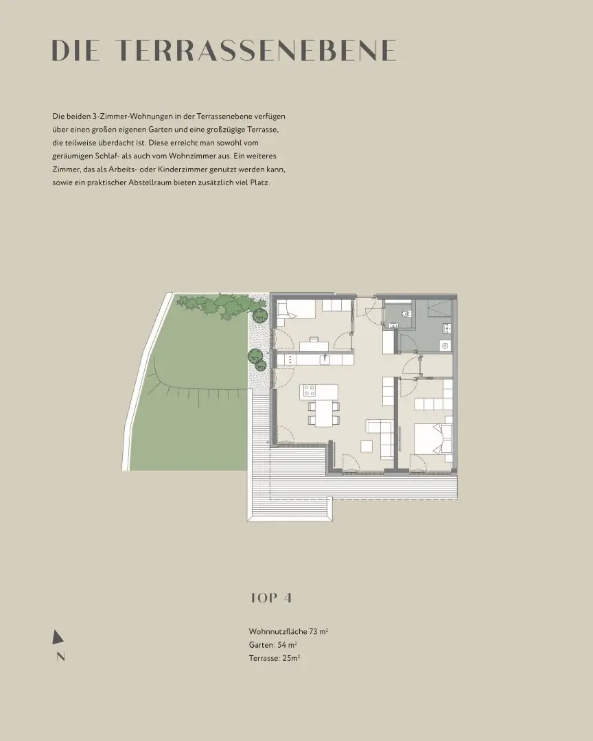 IBK-Hötting: 73m² Traumwohnung mit Terrasse und Garten