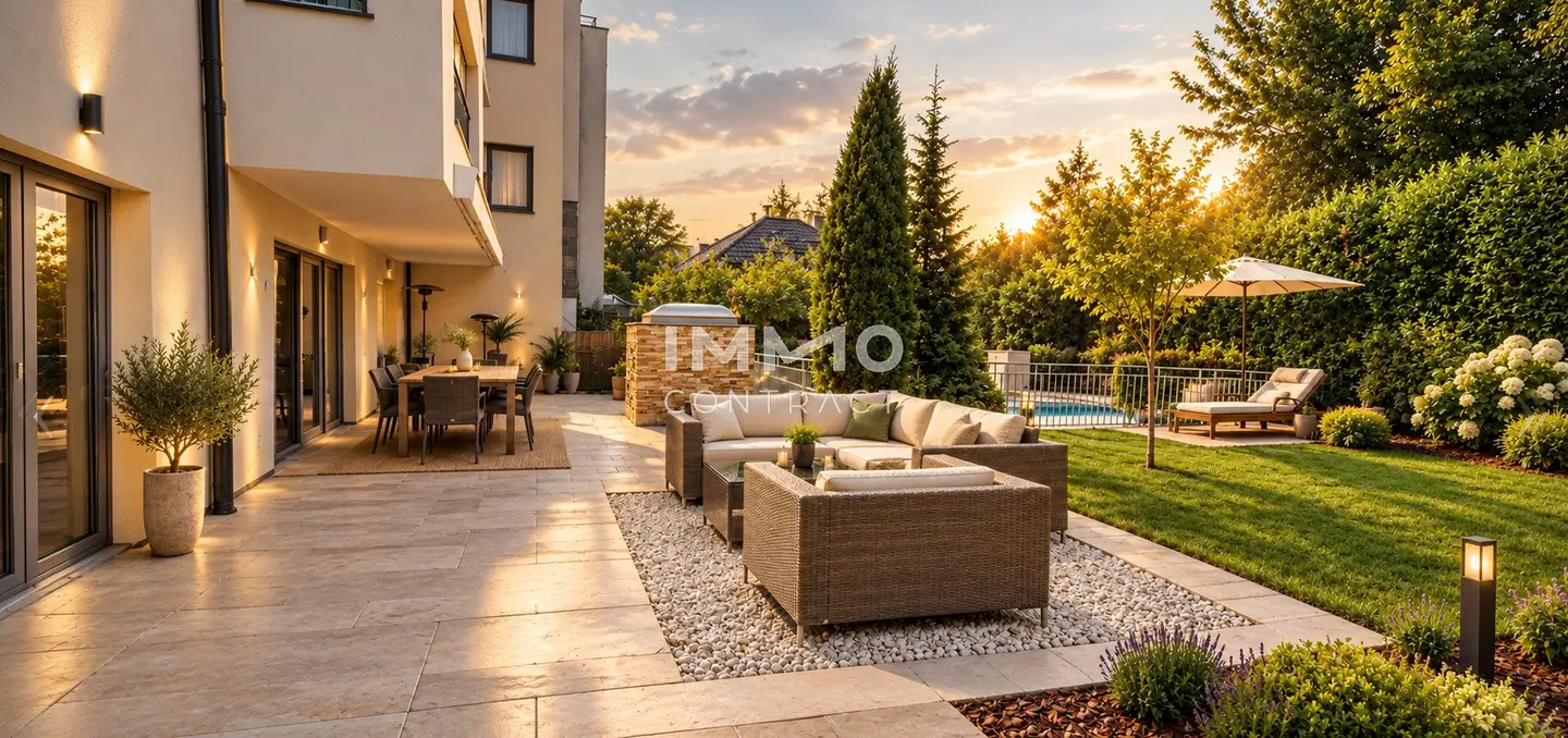 Verkaufsrarität I Priv.Pool I 330m² Priv.Garten I 80m² und 14m² Terrassen I Neubau 2009 I 5 Zimmer I Tiefgaragenplatz im Eigentum