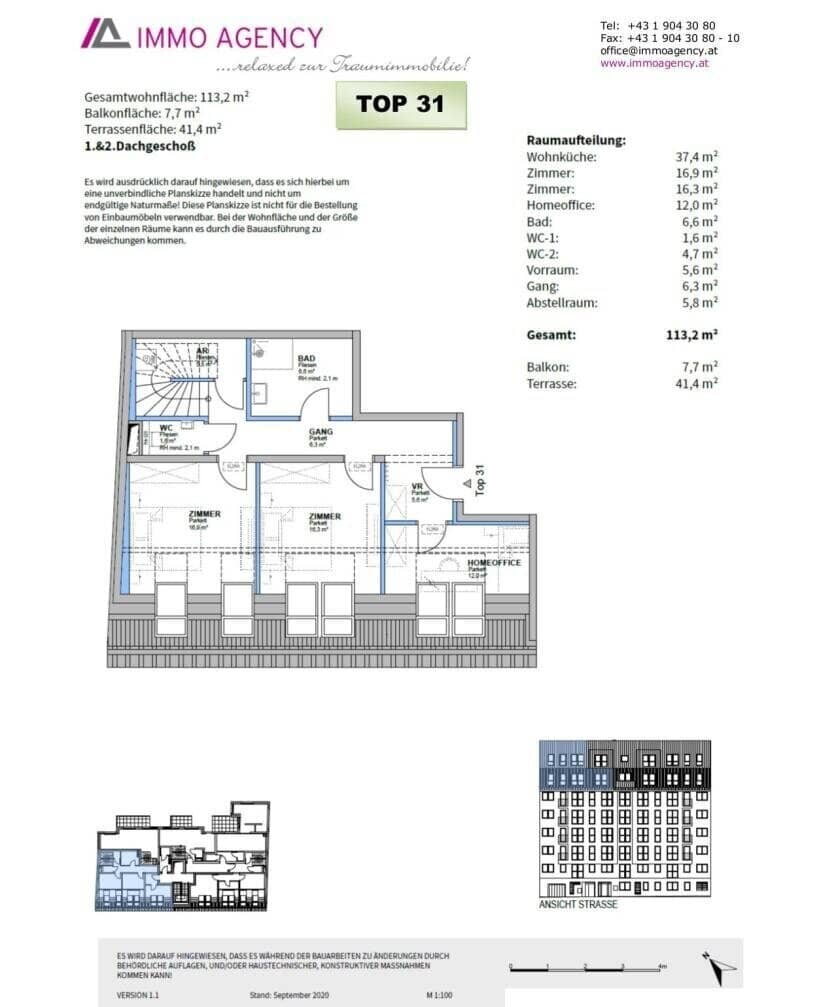 Dachgeschosswohnung Neubau Erstbezug Balkon
