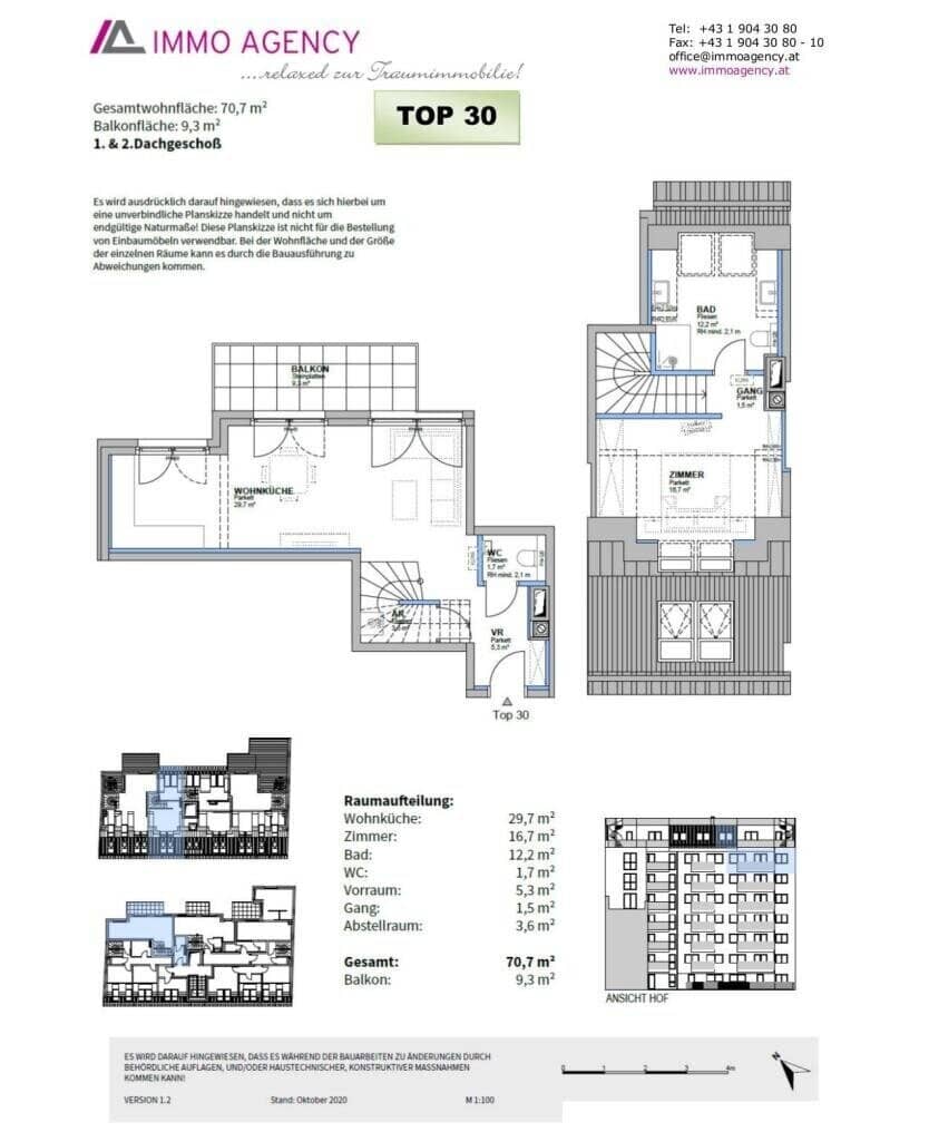 Dachgeschosswohnung Erstbezug Balkon