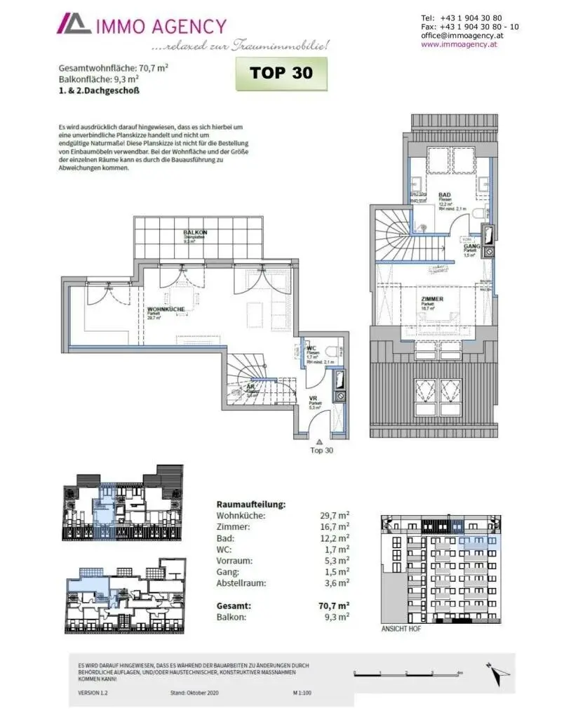 Dachgeschosswohnung Erstbezug Balkon