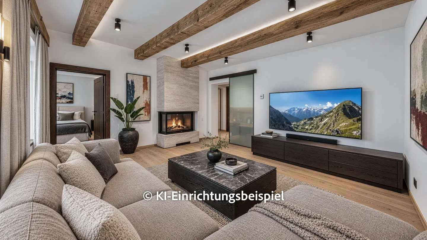 Erdgeschosswohnung mit Blick auf Kitzbüheler Horn und Balkon