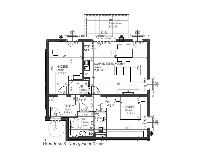 New build 3-room apartment with balcony + 500€ kitchen voucher | Key handover in November – First rent from January 2027
