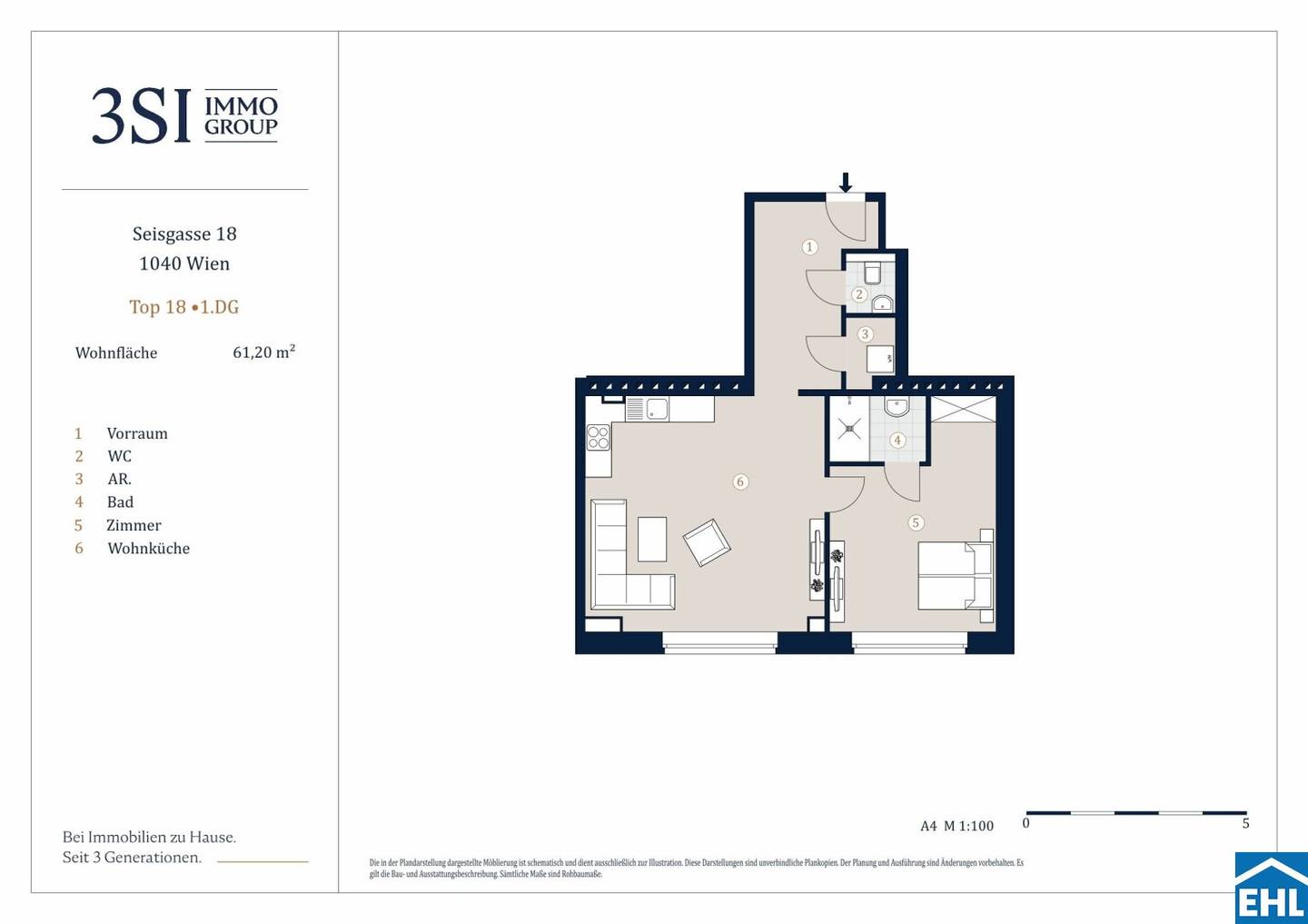 Attic apartment first occupancy near the park