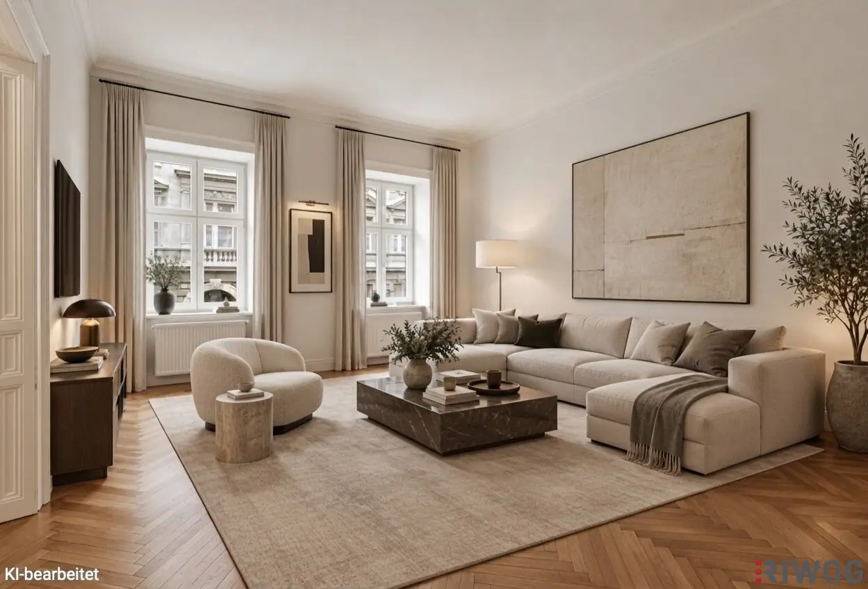 Walk to Rochusmarkt &amp; Danube Canal | Spacious historic apartment with approx. 3.60 m ceiling height | Separate kitchen including kitchenette | Courtyard-facing bedroom with view of greenery