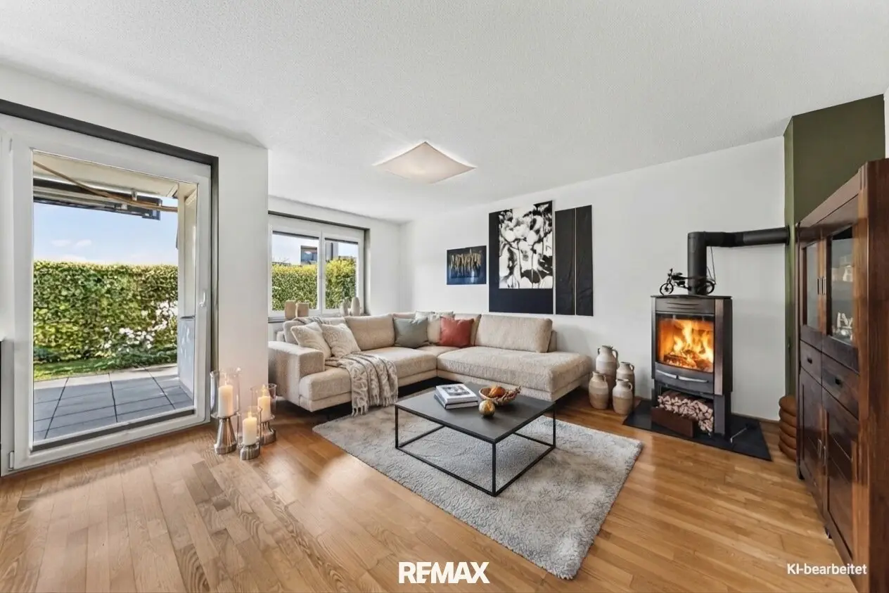 Helle 3-Zimmer-Wohnung mit Garten, Terrasse, Kamin und top Grundriss – vielseitig nutzbar in St. Johann