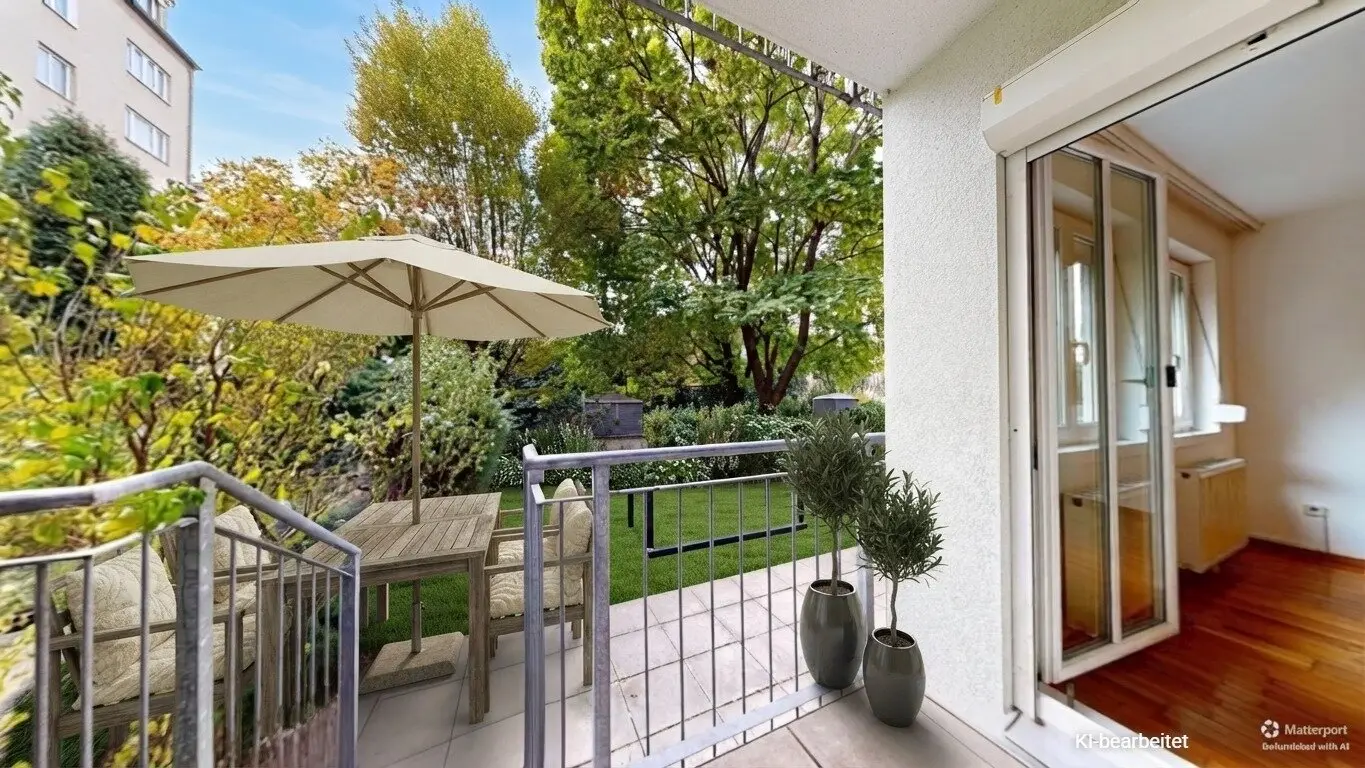 3 Zimmer möglich: XXL-Garten und Terrasse in Hofruhelage am Park | Hochparterre mit Lift | Fernwärme