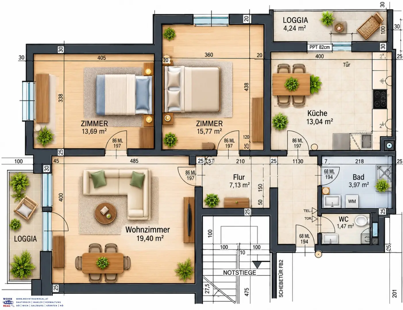 Charmante 3 Zimmer Wohnung in Ruhelage mit wunderbarem Fernblick