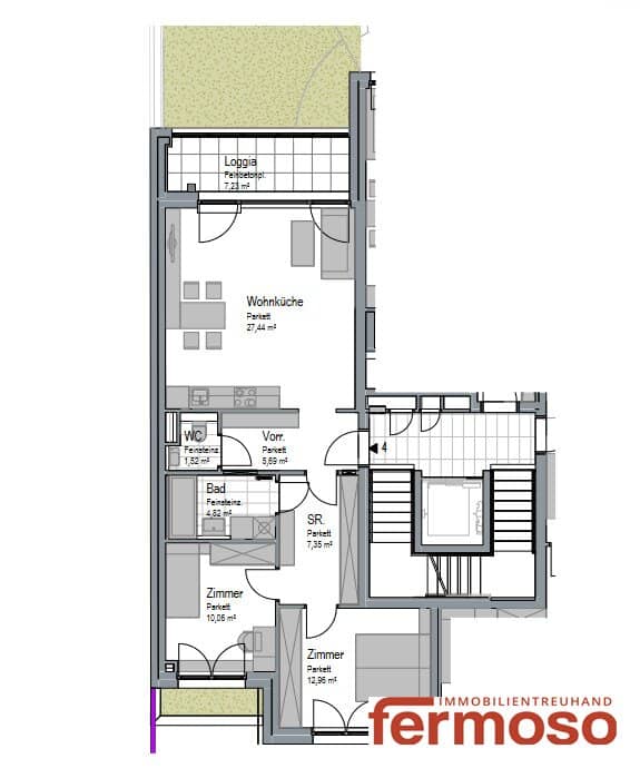 Neubau Wohnung Loggia U6