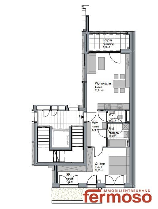 Helle 2-Zimmer-Wohnung in Wien Liesing nahe U6 Erlaaer Str. mit Loggia