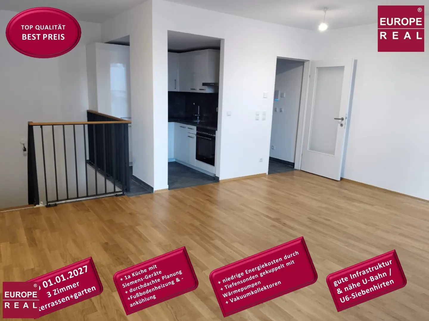 hell + HOCHWERTIG + niedrige Energiekosten + U-Bahn Nähe