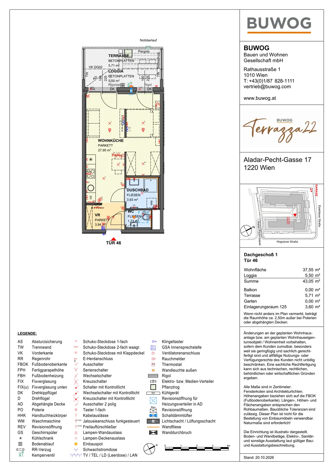 Dachgeschosswohnung mit Terrasse nahe der Alten Donau