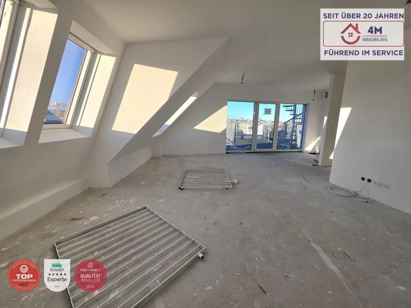 Wunderschöne Dachgeschosswohnung mit 15 m² Terrasse und 24 m² Dachterrasse im Erstbezug!