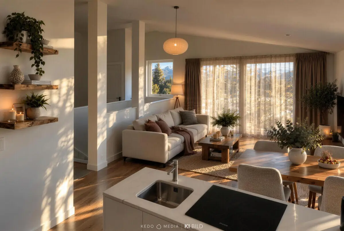 Dachgeschosswohnung im Neubau mit Balkon und freier Aussicht