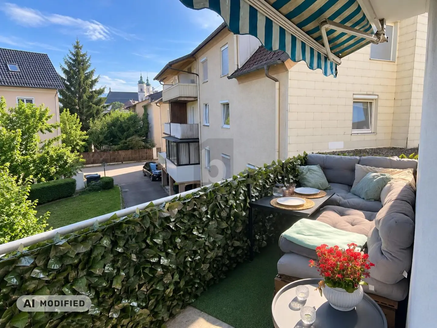 Wohnung near station with balcony and wood stove option