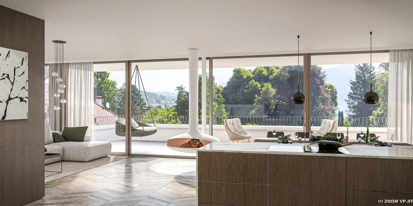 Absolute Privatsphäre - 118 m² Penthouse mit 35 m² Terrasse direkt am Schlosspark