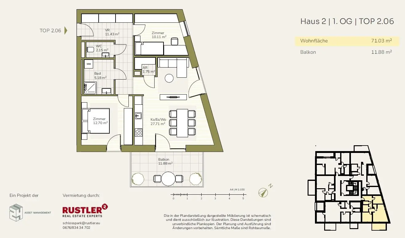 Helle Wohnung im Neubau mit großem Balkon und Aufzug