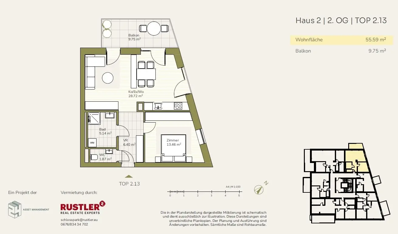 Neubauwohnung mit großem Balkon und Aufzug