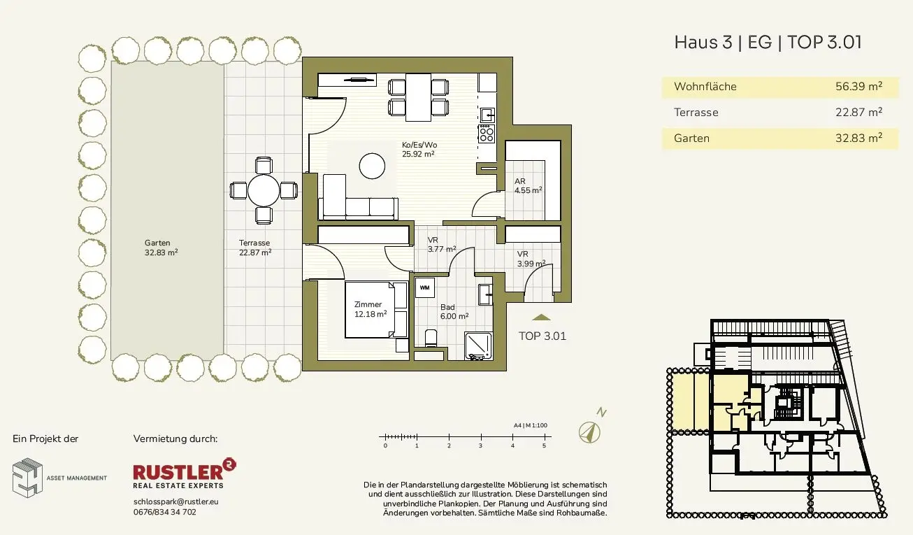 Erdgeschosswohnung im Neubau mit Terrasse und Garten