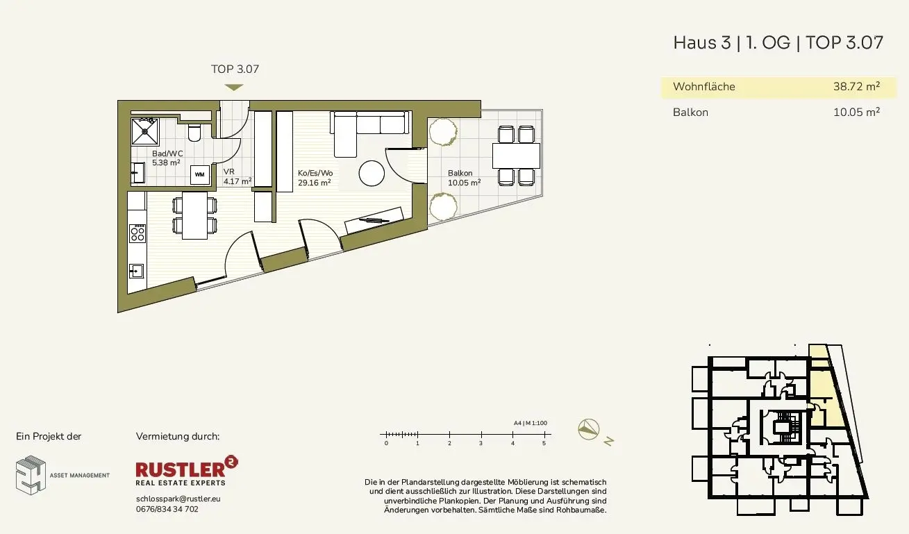 Neubauwohnung mit Balkon und moderner Haustechnik