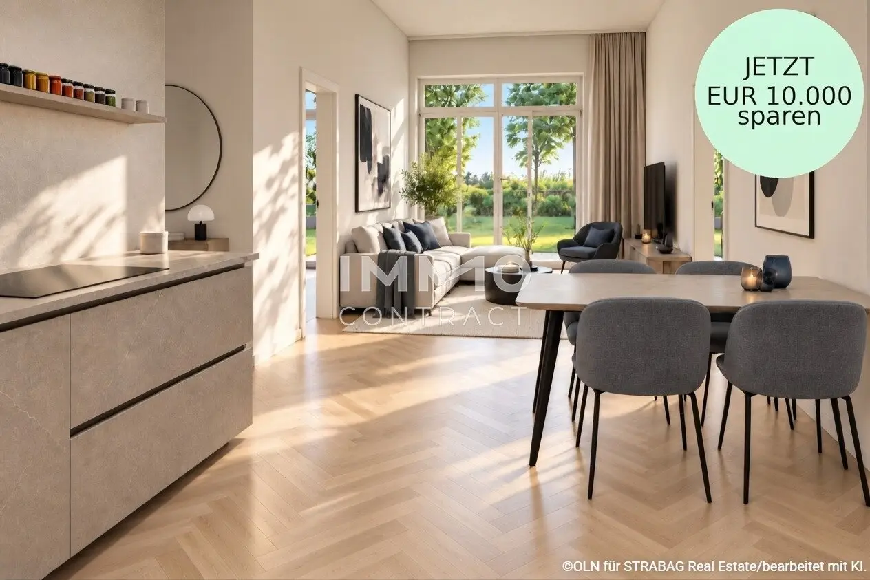 RARITÄT: Zweizimmer-Gartenwohnung mit Top-Grundriss &amp; Ausstattung (provisionsfrei), zahlreiche Annehmlichkeiten im Haus