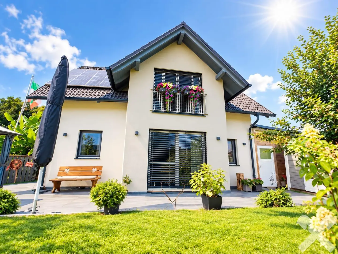 Sonnige Familienwohnung mit Garten und Pool