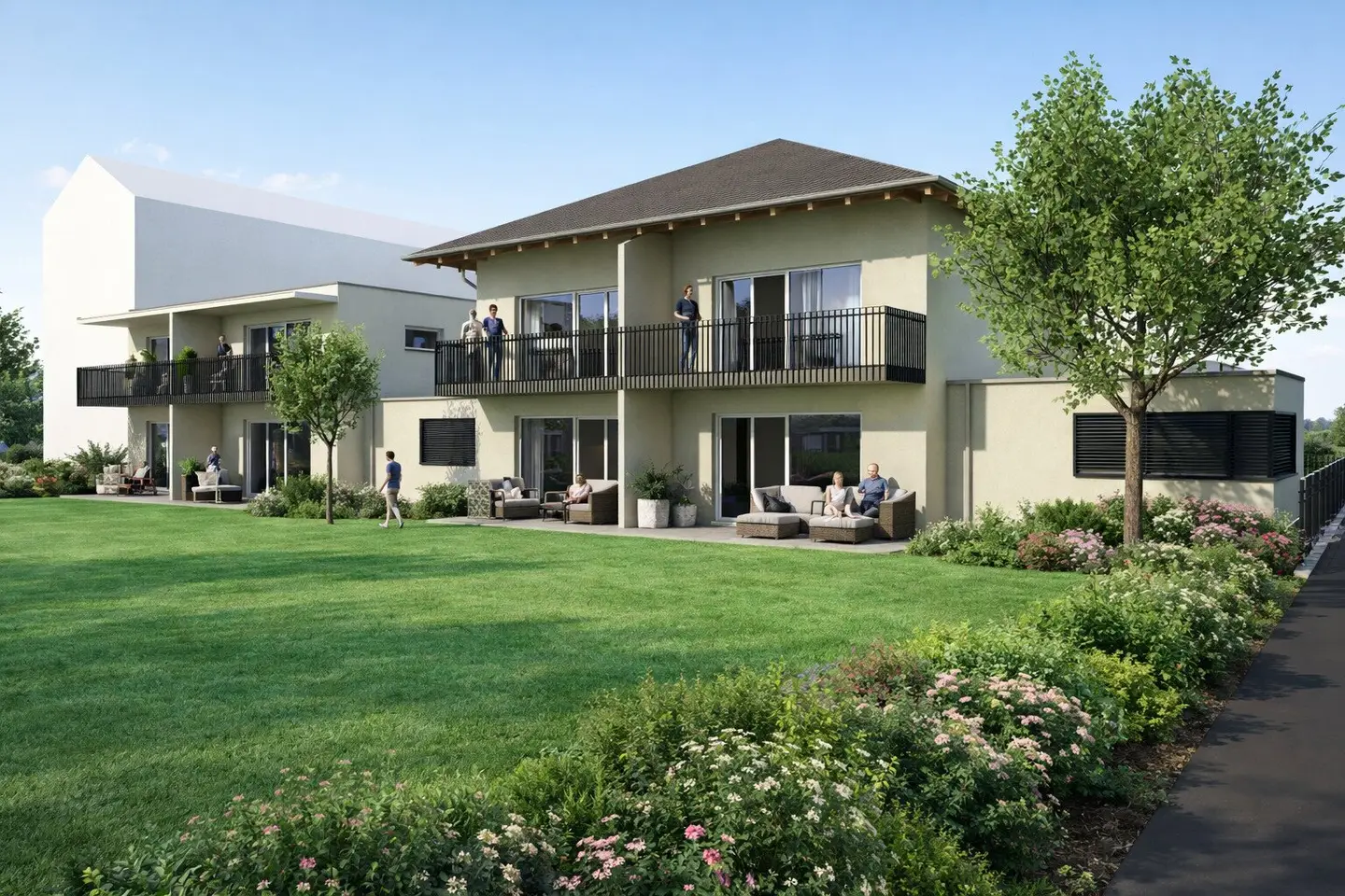 NEUBAU! Moderne, sonnige und ruhige 2 Zimmer Wohnung mit Terrasse und 50m² Eigengarten in Waidmannsdorf - Schubertstraße