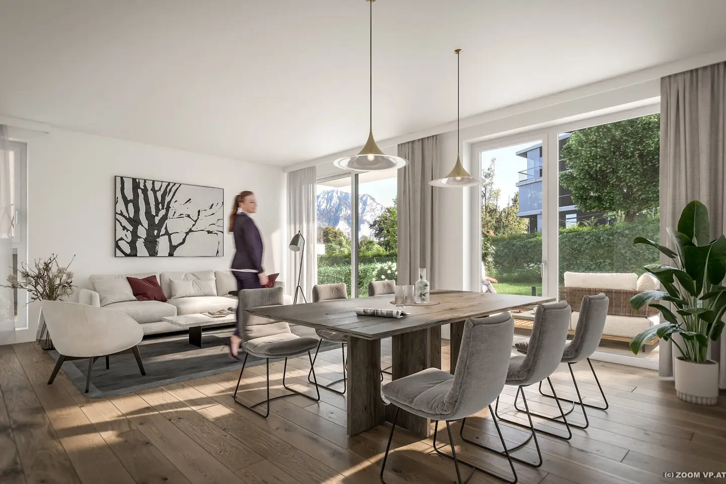Besichtigung bereits möglich! Wohnen am Schlosspark – 3 Zimmer mit Eigengarten, großer Terrasse und Traunsteinblick