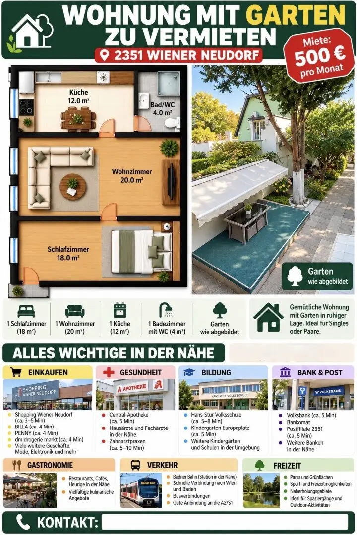 2 Zimmer Wohnung in Wiener Neudorf zu vermieten