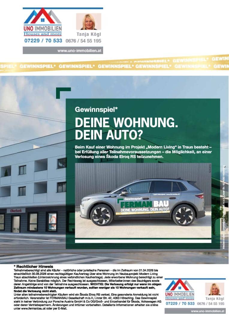 Wohnung Traun Zentrum barrierefrei Loggia