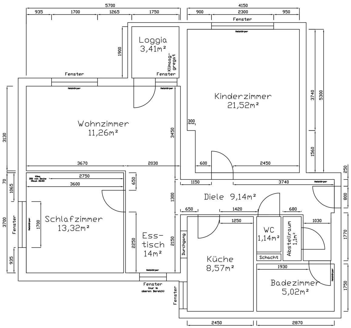Apartment with loggia and air conditioning