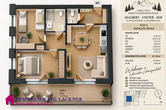 18 exclusive condominiums near the Hochficht ski and hiking area
