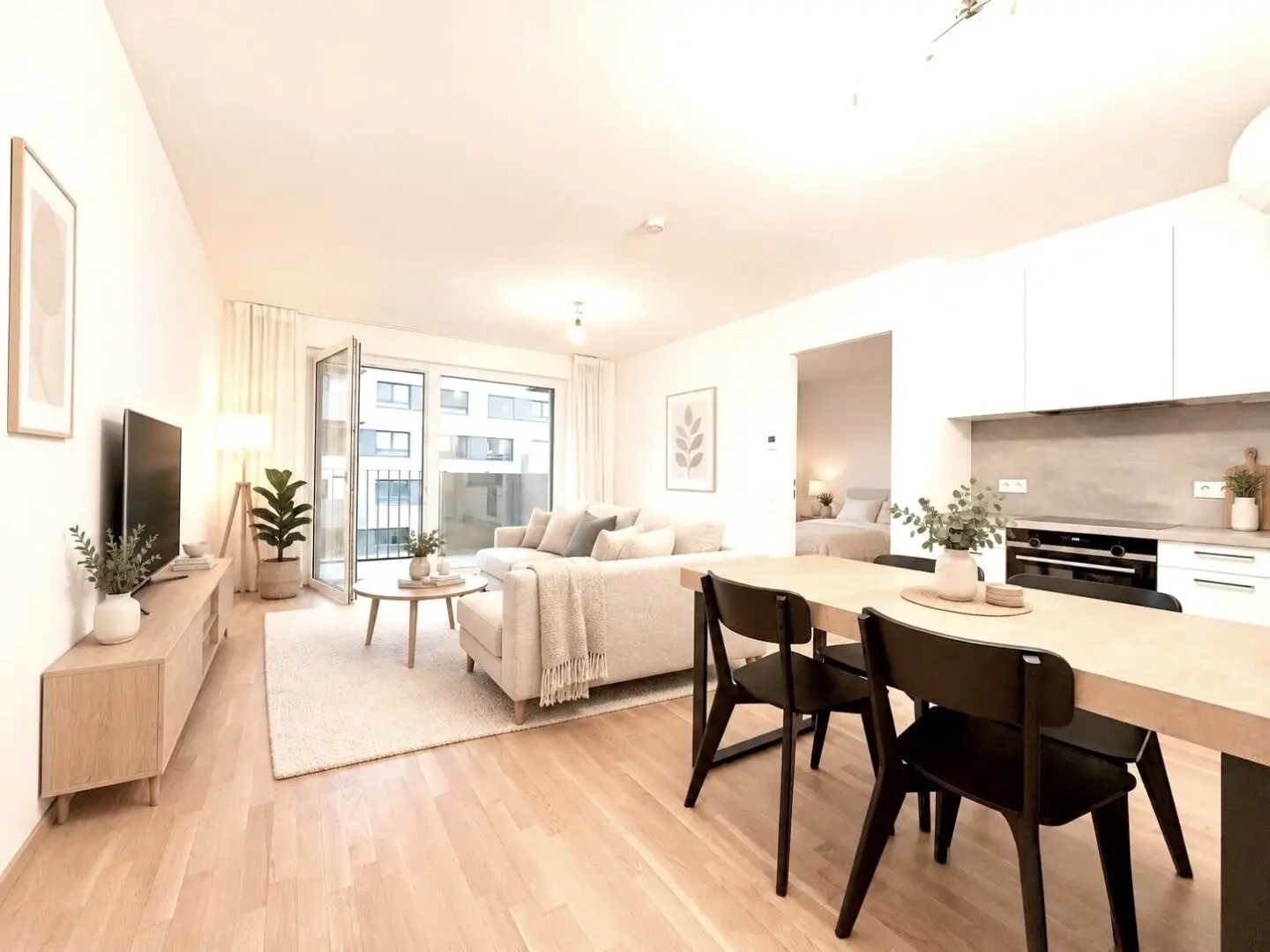 Trienna Living – Moderne 2-Zimmer-Wohnung mit großzügigem Balkon und Grünblick im 6. Obergeschoss