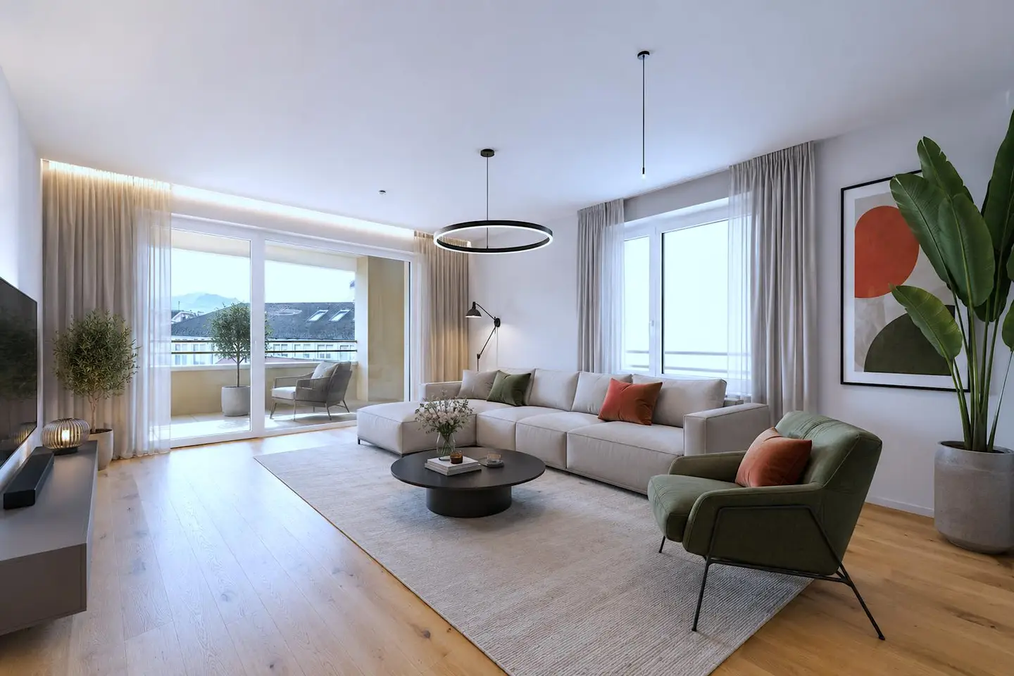 Helle Wohnung mit Loggia im Stadtzentrum