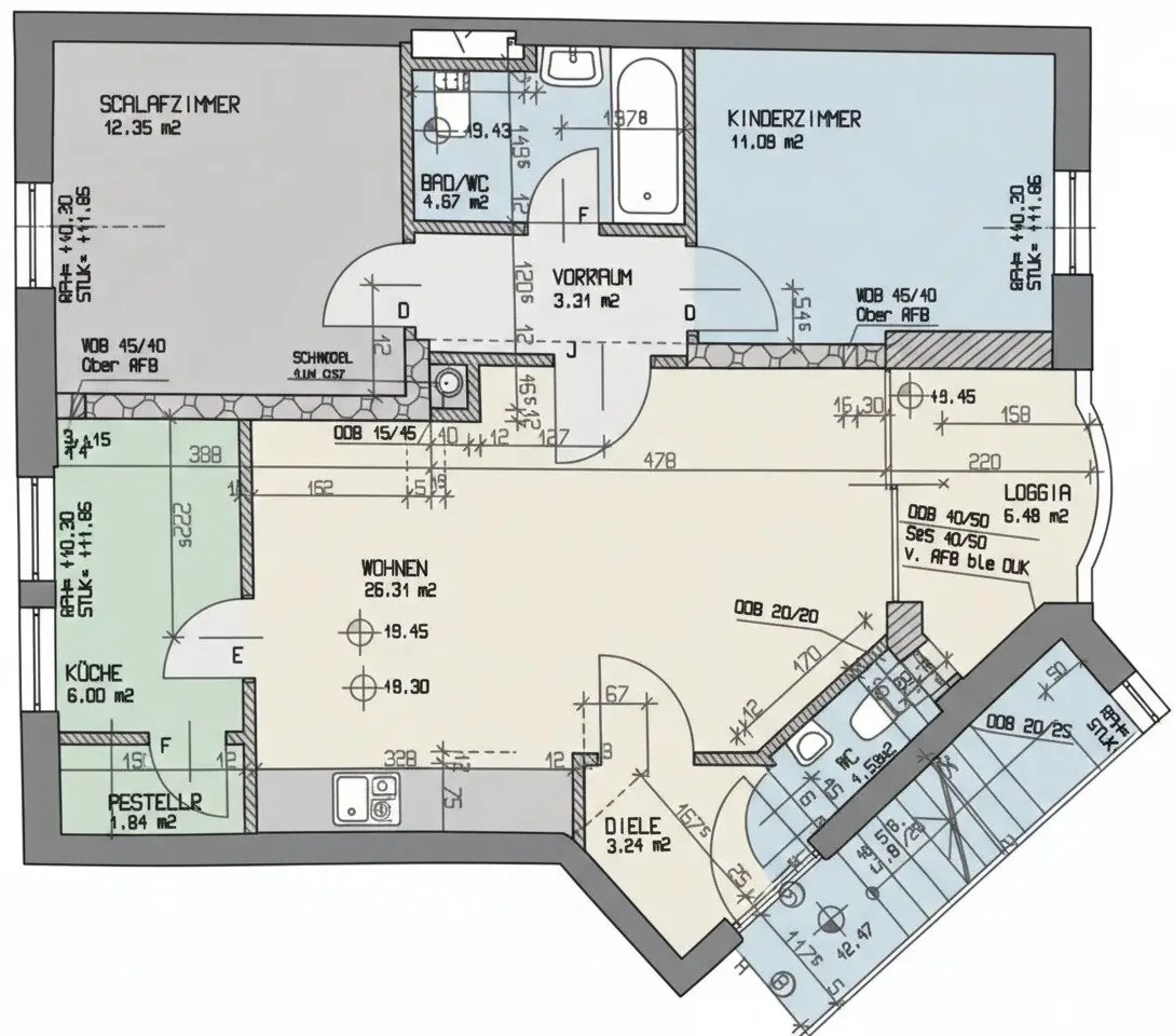 Grundriss der Wohnung